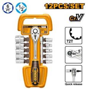 Ingco 12pcs 1/2″ Socket Set