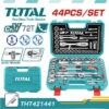 TOTAL 44 pcs 1/4″ + 1/2″ Socket Set THT421441