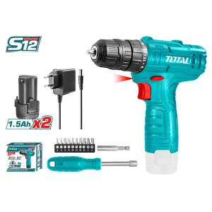 TOTAL 12v Cordless Drill - Combo Pack