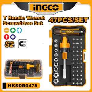 INGCO Industrial 47pcs T-Handle Wrench and Screwdriver Set