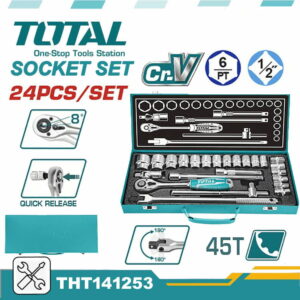 TOTAL 24PCS 1/2" SOCKET SET