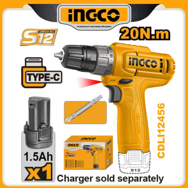 INGCO 12v cordless drill 1.5Ah