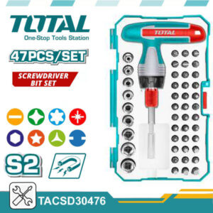 TOTAL 47 Pcs T-Handle Wrench Screwdriver Set
