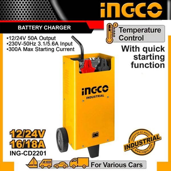 INGCO 12V / 24V Battery Charger Tower