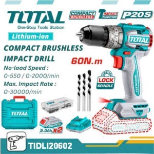 TOTAL 20V Compact Brushless Impact Drill 