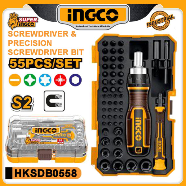 INGCO 55Pcs SCREWDRIVER & PRECISION SCREWDRIVER BIT