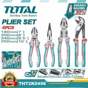 TOTAL 4 Pcs CrV High leverage Pliers Set
