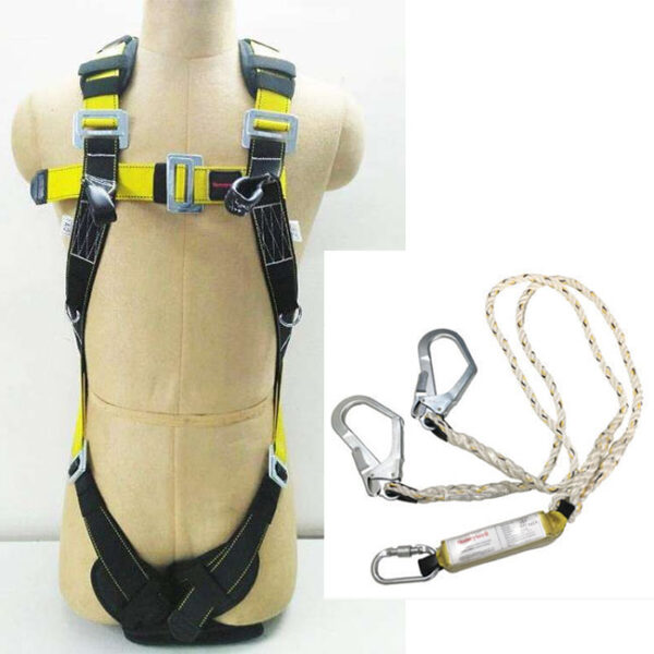 Honeywell Harness and Lanyards - Full Body Harness Shock Absorbing Double Lanyard