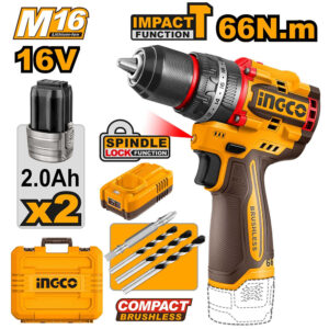INGCO 16v Compact Brushless Cordless Drill 66N.m