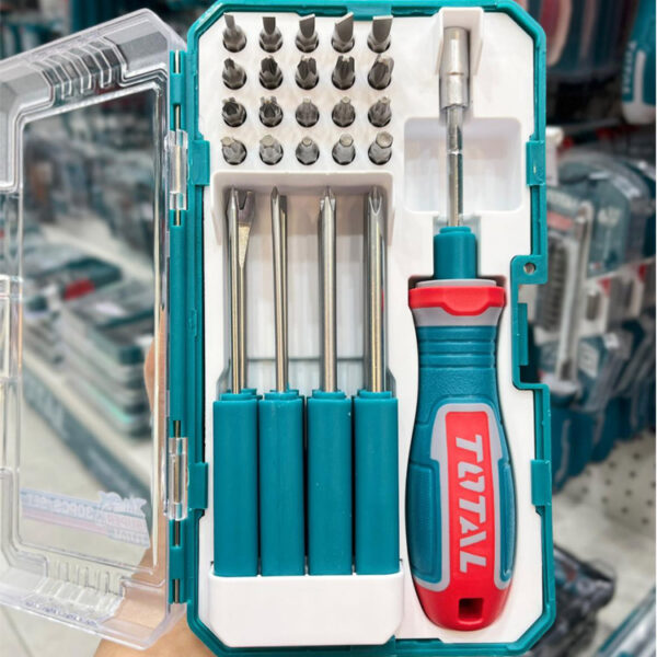 TOTAL 30PCS INTERCHANGEABLE & PRECISION SCREWDRIVER BIT SET