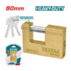 TOTAL 80mm Heavy Duty Brass Block Padlock