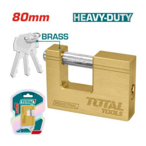 TOTAL 80mm Heavy Duty Brass Block Padlock