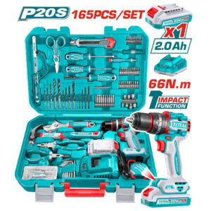 Total 165 Pcs Cordless Tools Set 66N.m