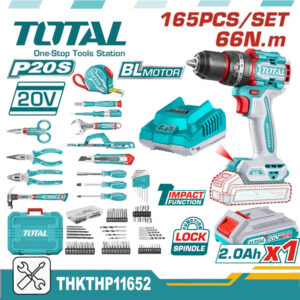 Total 165 Pcs Cordless Tools Set 66N.m