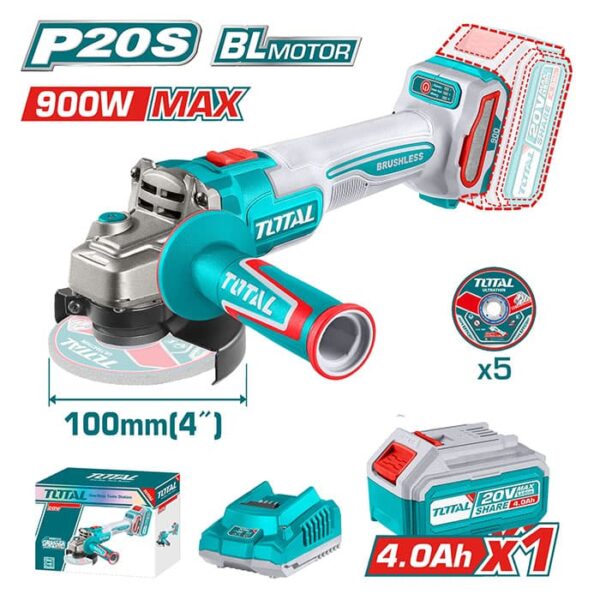 TOTAL 20v Cordless Grinder (900w)