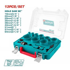 TOTAL 13pcs Bi-Metal Hole Saw Set