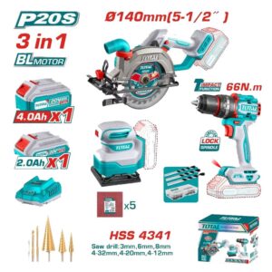 TOTAL 3pcs Li-ion Combo Tool Kit