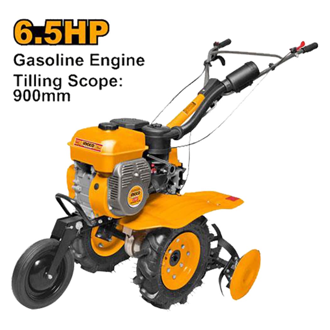 ingco tiller (1) INGCO Mini Power Tiller - 6.5HP Petrol Engine