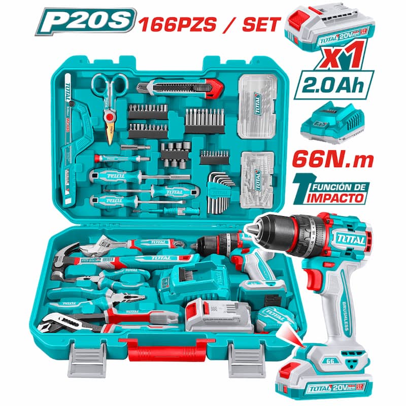 THKTHP41667 Total 166 Pcs Cordless Tools Set 66N.m