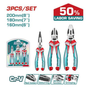 TOTAL 3pcs High Leverage Pliers Set - 50% Labor Saving