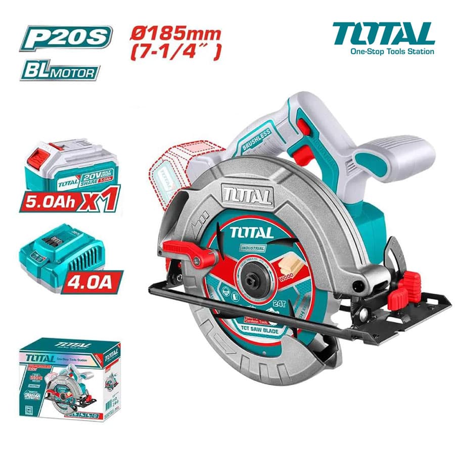 total cordless saw (1) TOTAL 20v Cordless 185mm Circular Saw