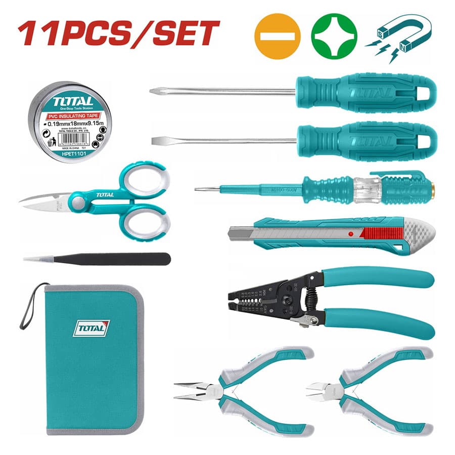 total elect (1) TOTAL 11 Pcs Electricians Tools Set